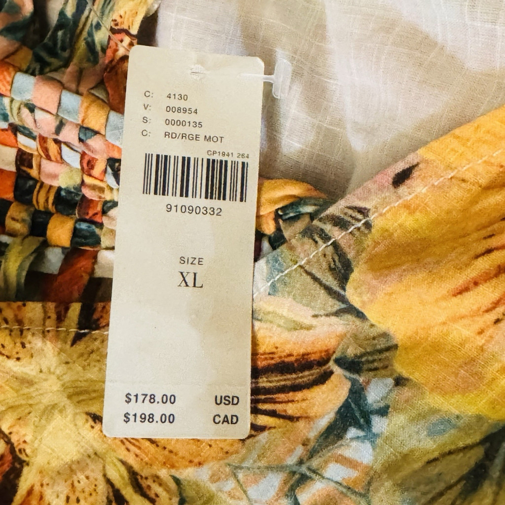 NWT Anthropologie Pilcro Halter Maxi Dress Size:XL Yellow Floral Tier Tropical - Picture 7 of 16